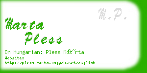 marta pless business card